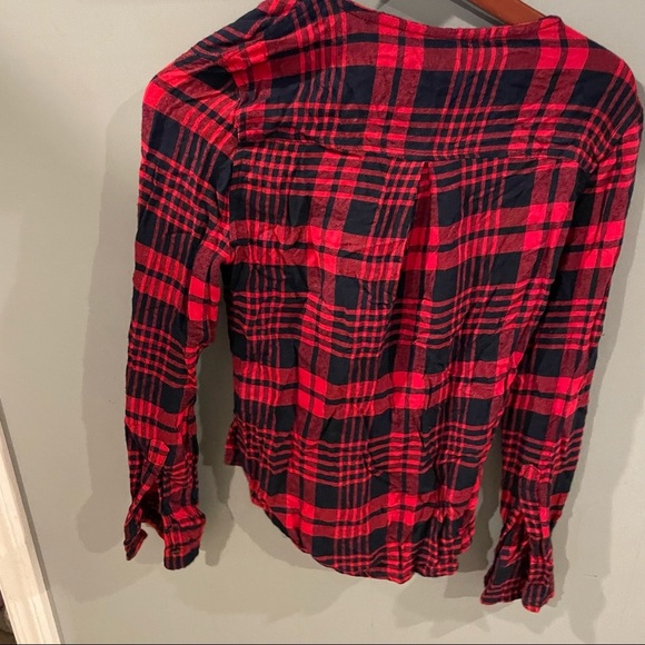Buffalo plaid lace up long sleeve flannel M - Picture 4 of 5